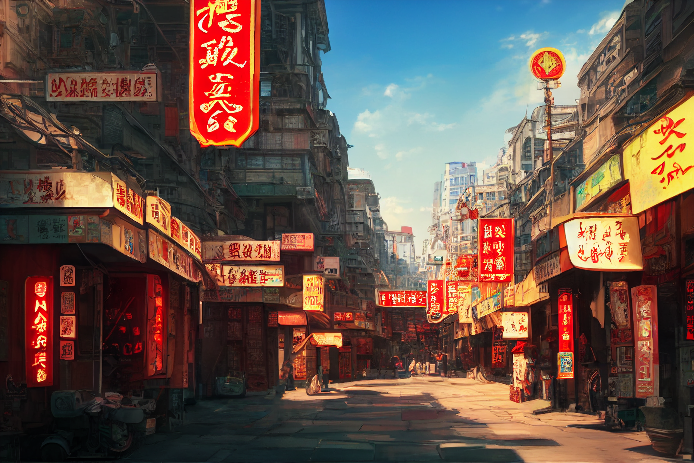 中国 上海の街並み China Shanghai Cityscape のイラスト背景 Aipict
