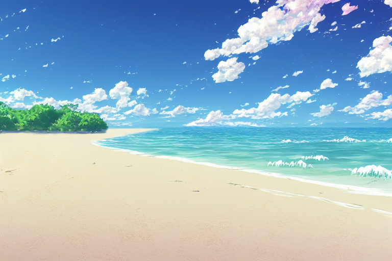 illustration of beach04, ビーチの背景イラスト04, 明るい,昼,青空,海,ocean,sea
