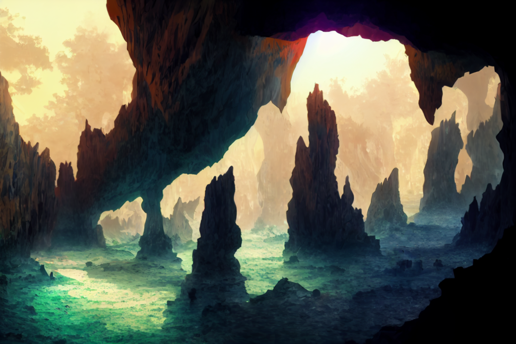 洞窟・地底の背景イラスト04,Illustration of cave&underground04