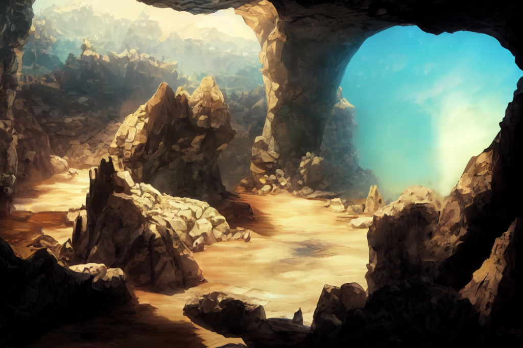 洞窟・地底の背景イラスト12,Illustration of cave&underground12