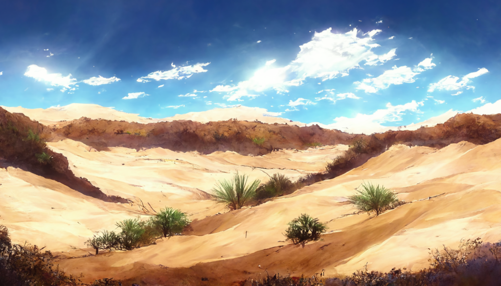 昼の砂漠の背景イラスト02,Illustration of Daytime Desert02