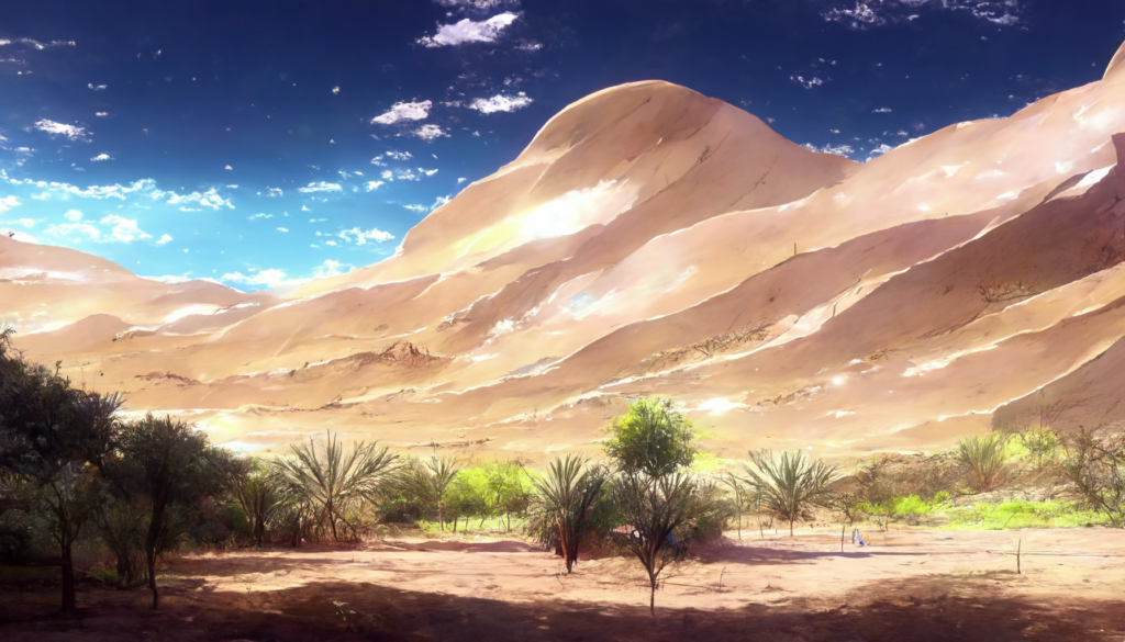 昼の砂漠の背景イラスト03,Illustration of Daytime Desert03