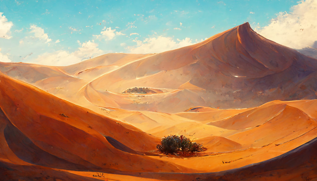 昼の砂漠の背景イラスト05,Illustration of Daytime Desert05