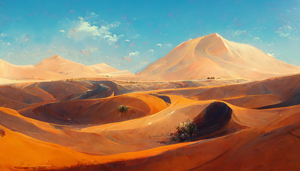 昼の砂漠の背景イラスト07,Illustration of Daytime Desert07