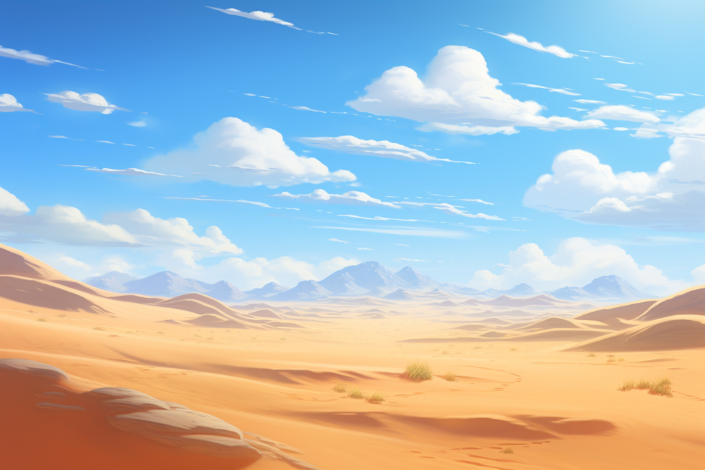 昼の砂漠のイラスト