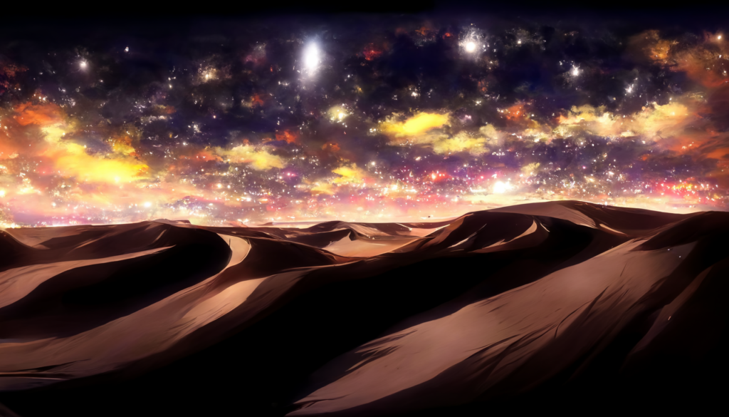夜の砂漠の背景イラスト04,Illustration of Night Desert04