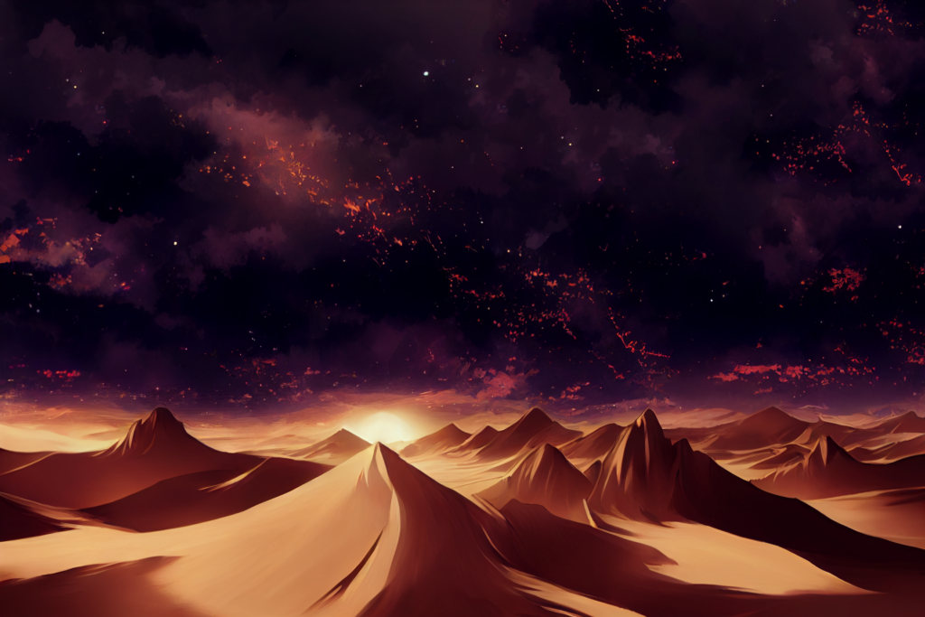 夜の砂漠の背景イラスト05,Illustration of Night Desert05