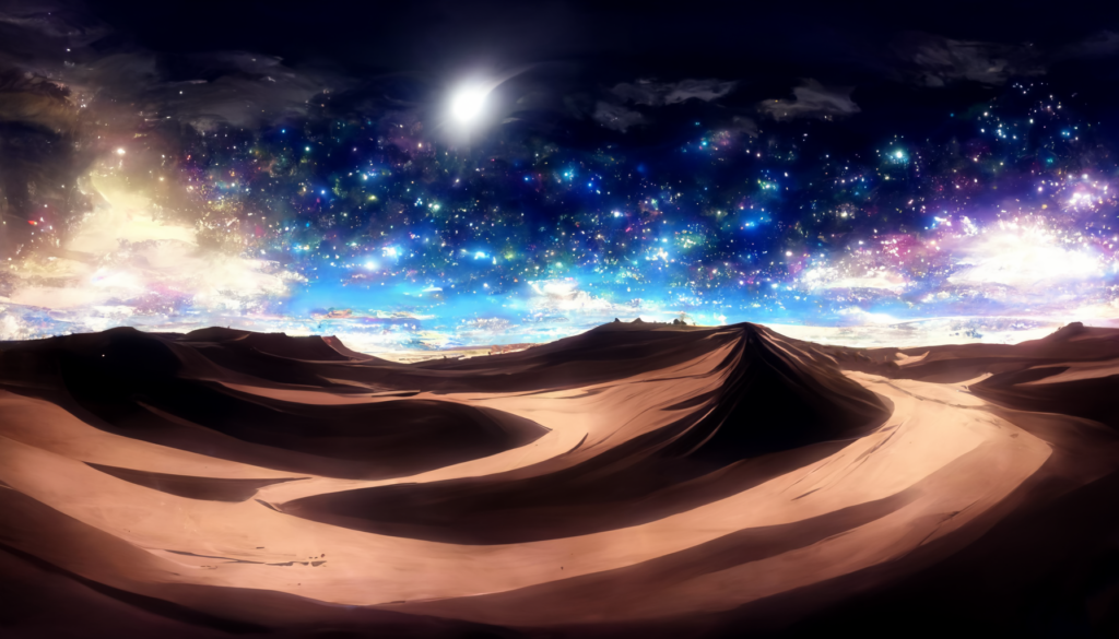 夜の砂漠の背景イラスト09,Illustration of Night Desert09