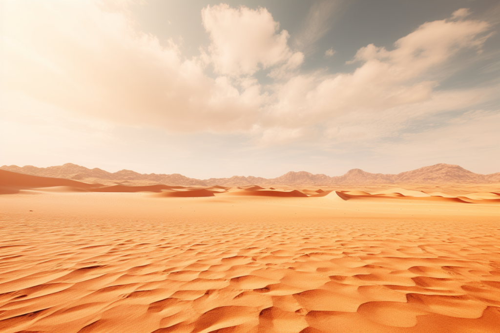 リアル風の昼の砂漠のイラスト