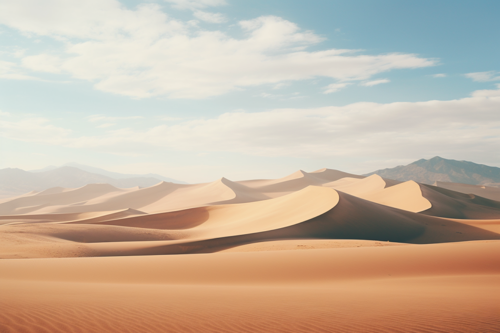 リアル風の昼の砂漠のイラスト