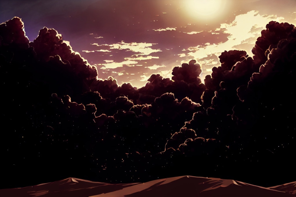 夕方の砂漠の背景イラスト05,Illustration of Sunset Desert05