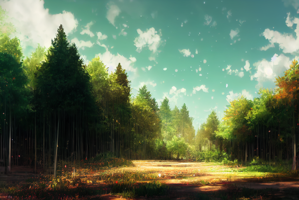 写実風の昼の森林02, Realism illustration of forest02