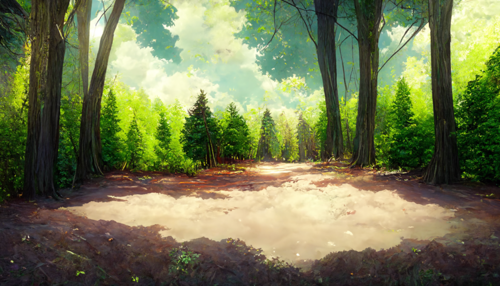 写実風の昼の森林03, Realism illustration of forest03
