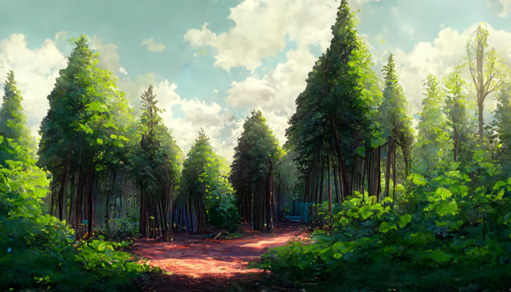 写実風の昼の森林07, Realism illustration of forest07
