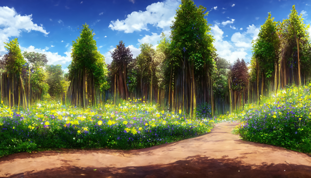 写実風の昼の森林09, Realism illustration of forest09
