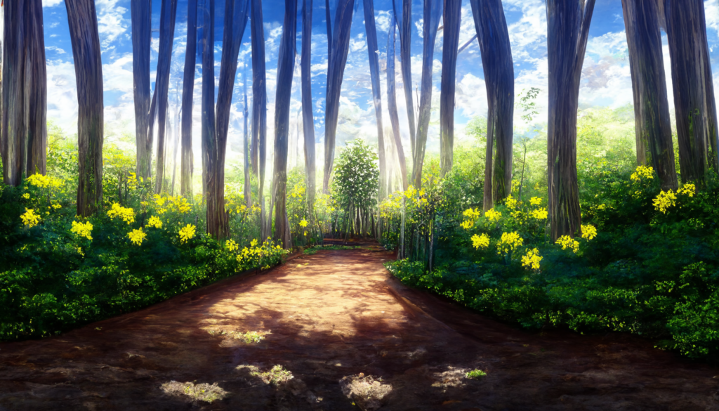 写実風の昼の森林10, Realism illustration of forest10