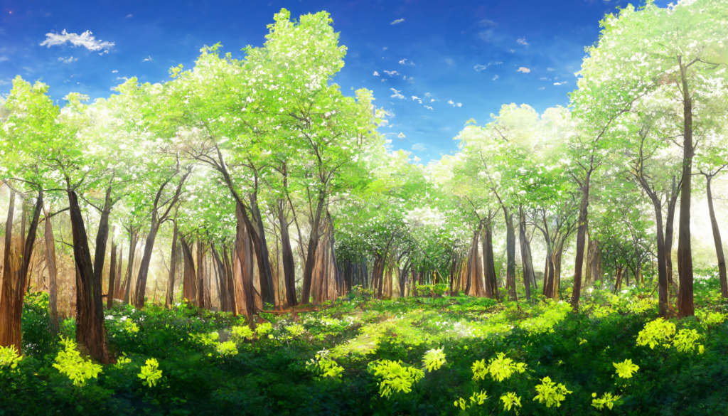 写実風の昼の森林11, Realism illustration of forest11