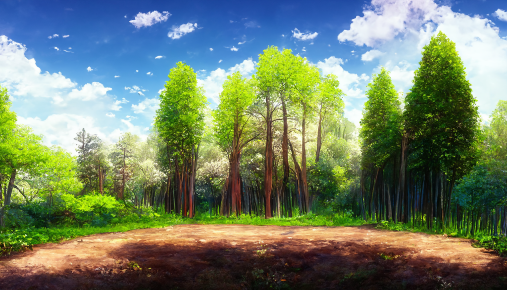 写実風の昼の森林12, Realism illustration of forest12