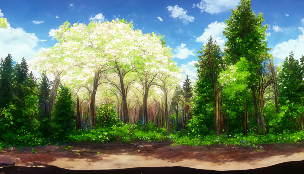 写実風の昼の森林13, Realism illustration of forest13