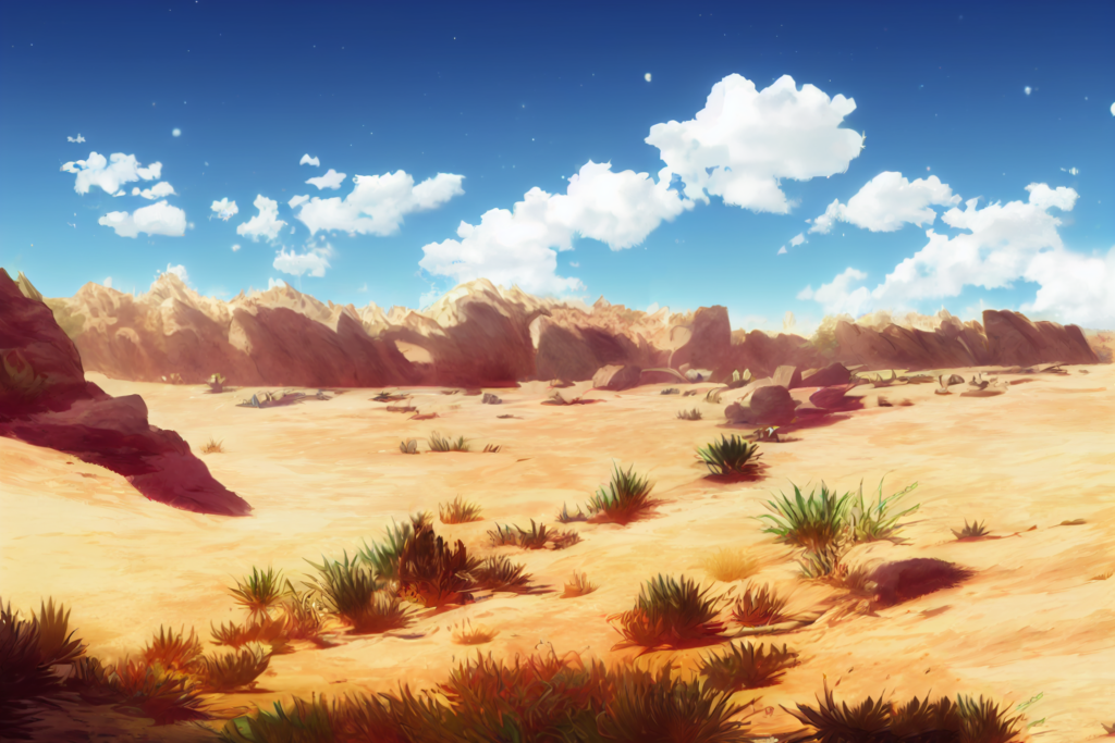 アニメ調の荒野01,Anime Style Rocky Desert01