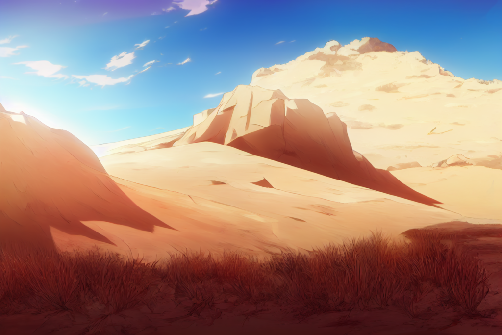アニメ調の荒野03,Anime Style Rocky Desert03