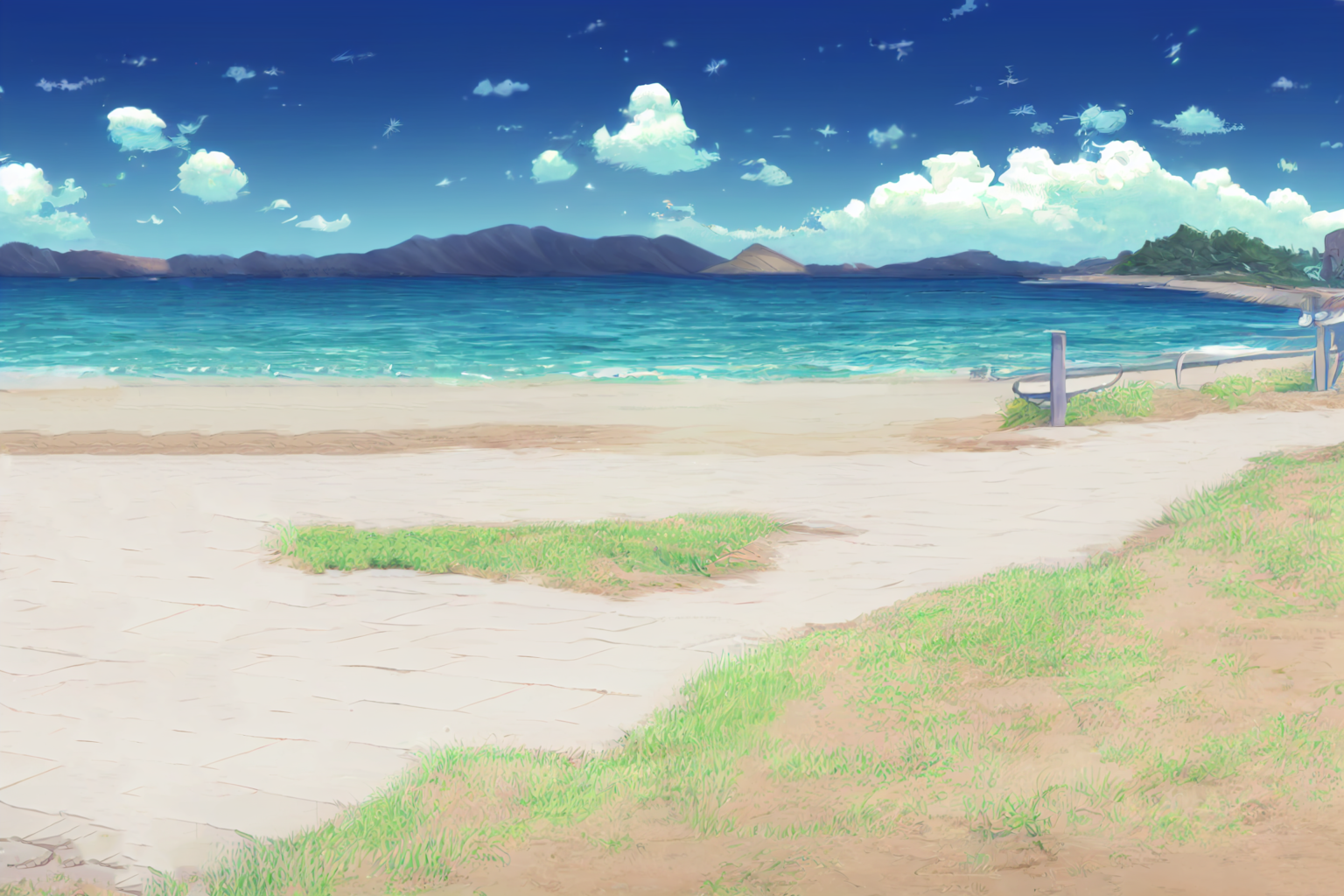 【フリー素材】海辺・海の背景イラスト