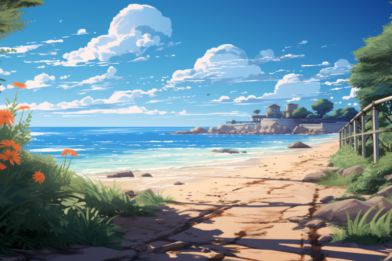 【フリー素材】海辺・海の背景イラスト