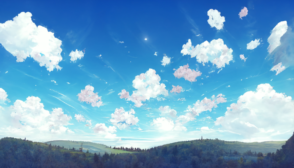 昼の空02,Illustration of Daytime Sky02, 写実風 , Realism