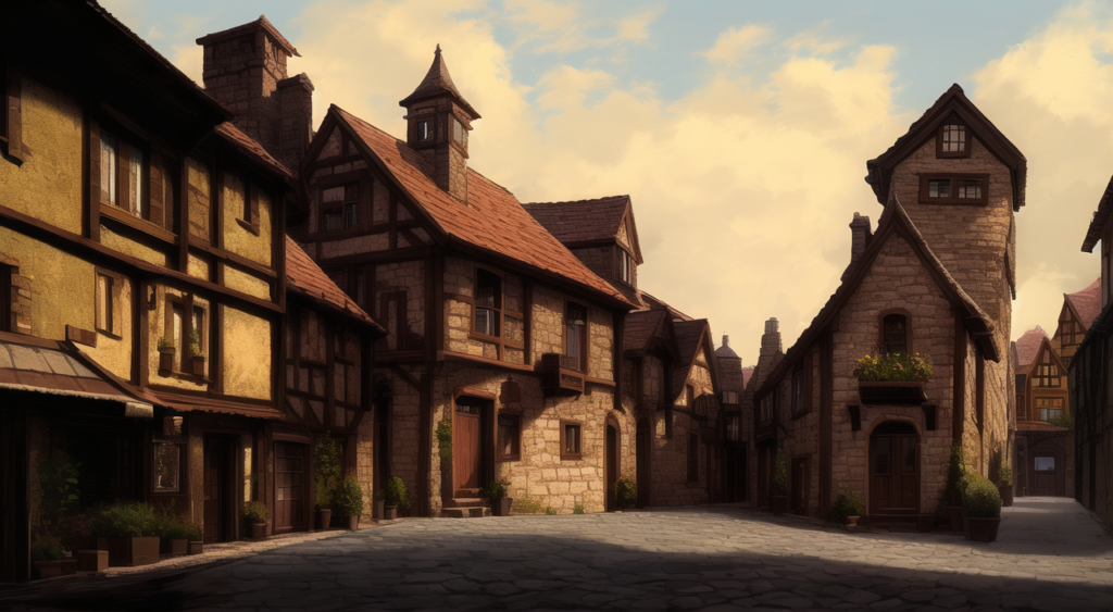 中世の裏路地の背景イラスト09,Background Illustration of Medieval back alley09,中世纪的后背巷的背景图09,중세 뒷골목 배경 그림09