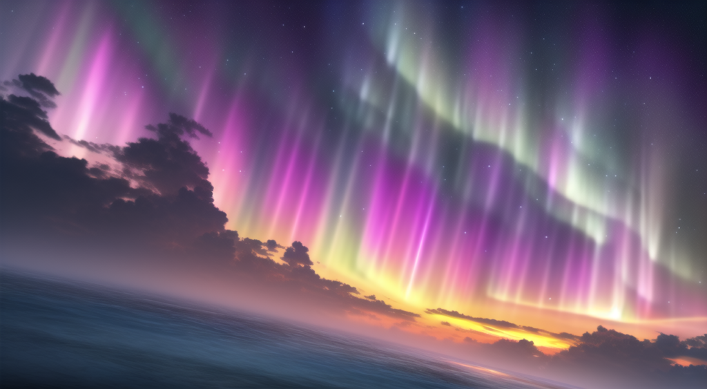 オーロラの背景イラスト01,Background Illustration of Aurora01,极光的背景图01,오로라 배경 그림01