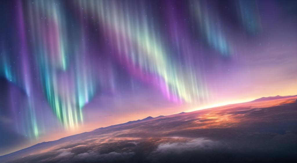 オーロラの背景イラスト02,Background Illustration of Aurora02,极光的背景图02,오로라 배경 그림02