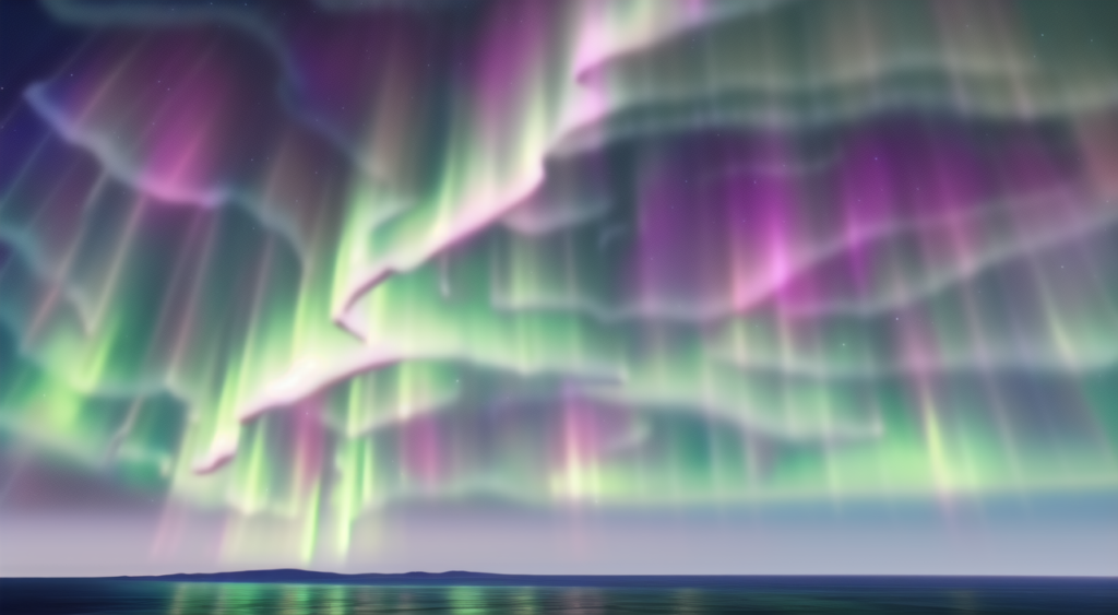 オーロラの背景イラスト06,Background Illustration of Aurora06,极光的背景图06,오로라 배경 그림06