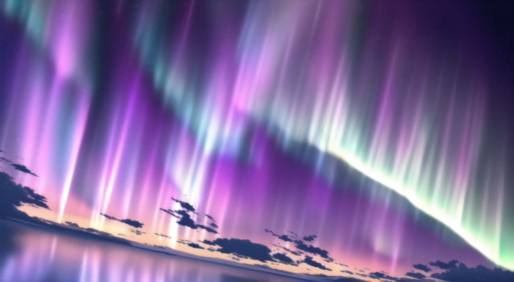 オーロラの背景イラスト16,Background Illustration of Aurora16,极光的背景图16,오로라 배경 그림16