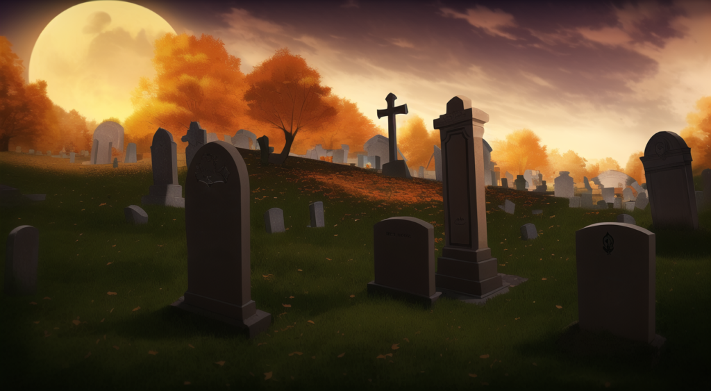 ハロウィン（墓場）の背景イラスト01,Background Illustration of Halloween (graveyard)01,万圣节（墓地）的背景图01,할로윈 (묘지) 배경 그림01