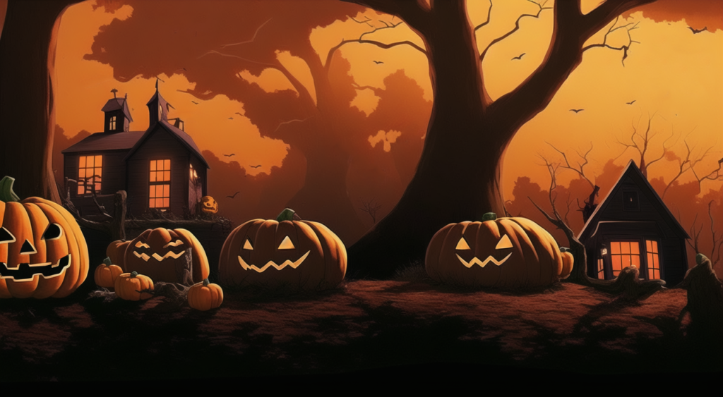 ハロウィン（墓場）の背景イラスト08,Background Illustration of Halloween (graveyard)08,万圣节（墓地）的背景图08,할로윈 (묘지) 배경 그림08