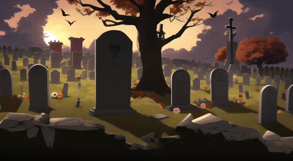 ハロウィン（墓場）の背景イラスト09,Background Illustration of Halloween (graveyard)09,万圣节（墓地）的背景图09,할로윈 (묘지) 배경 그림09