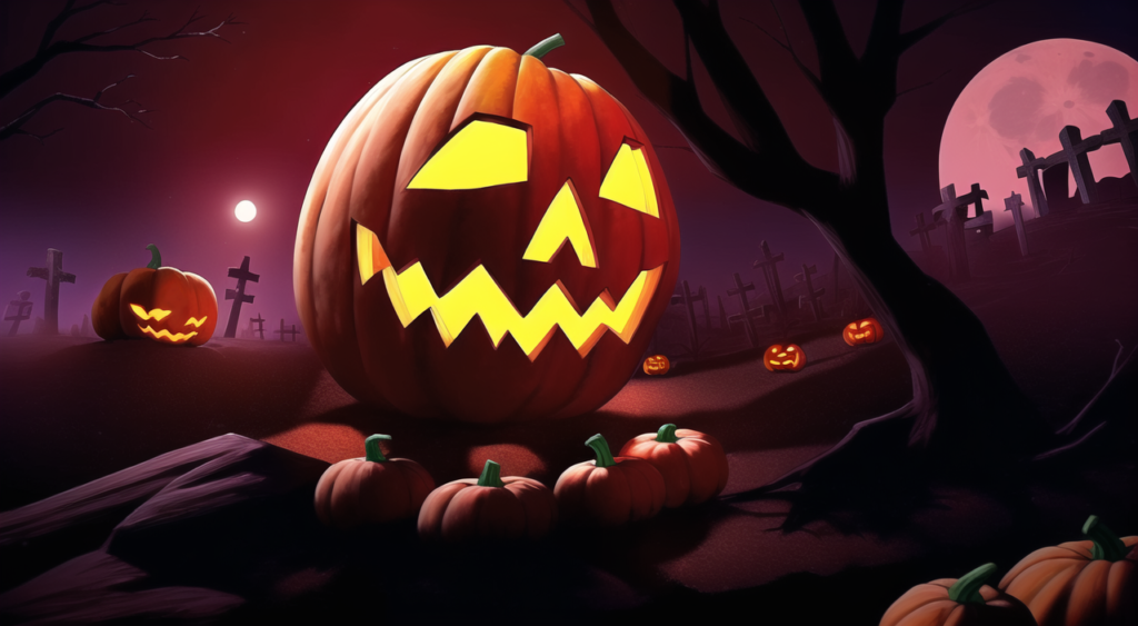 ハロウィン（墓場）の背景イラスト10,Background Illustration of Halloween (graveyard)10,万圣节（墓地）的背景图10,할로윈 (묘지) 배경 그림10