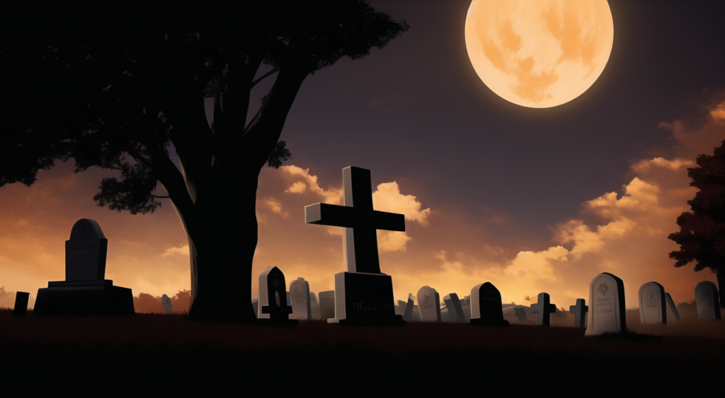 ハロウィン（墓場）の背景イラスト11,Background Illustration of Halloween (graveyard)11,万圣节（墓地）的背景图11,할로윈 (묘지) 배경 그림11