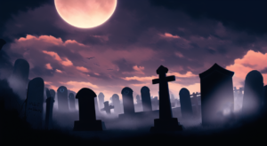 ハロウィン（墓場）の背景イラスト13,Background Illustration of Halloween (graveyard)13,万圣节（墓地）的背景图13,할로윈 (묘지) 배경 그림13