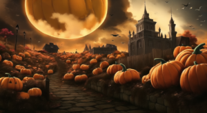 ハロウィン（館・城）の背景イラスト03,Background Illustration of Halloween (Hall / Castle)03,万圣节（大厅 /城堡）的背景图03,할로윈 (홀 / 성) 배경 그림03