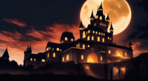 ハロウィン（館・城）の背景イラスト09,Background Illustration of Halloween (Hall / Castle)09,万圣节（大厅 /城堡）的背景图09,할로윈 (홀 / 성) 배경 그림09