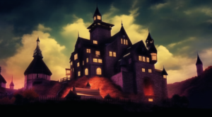 ハロウィン（館・城）の背景イラスト11,Background Illustration of Halloween (Hall / Castle)11,万圣节（大厅 /城堡）的背景图11,할로윈 (홀 / 성) 배경 그림11