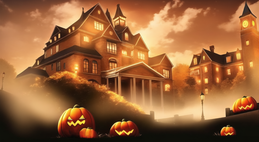 ハロウィン（館・城）の背景イラスト13,Background Illustration of Halloween (Hall / Castle)13,万圣节（大厅 /城堡）的背景图13,할로윈 (홀 / 성) 배경 그림13