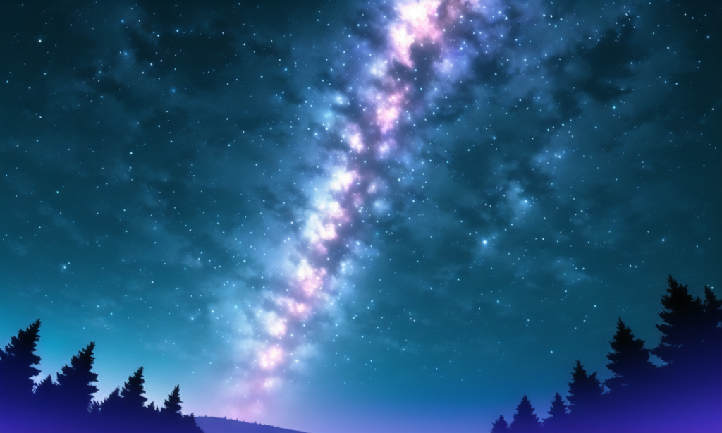 天の川の背景イラスト01,Background Illustration of Milkyway01,"银河"的背景说明01,은하수 배경 그림01