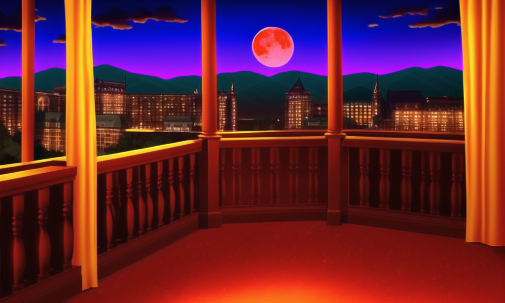 赤い月の世界-館の内装の背景イラスト09,Background Illustration of Red Moon World Interior of Mansion09,"红月亮世界展馆内部"的背景说明09