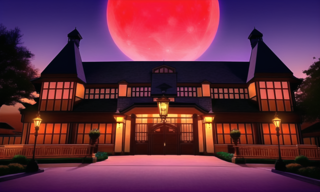 赤い月の世界-館の背景イラスト01,Background Illustration of Red Moon World Mansion01,"红月亮世界馆"的背景说明01