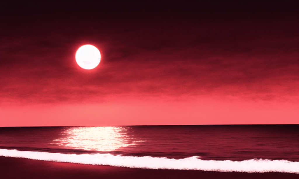 赤い月の世界-風景の背景イラスト03,Background Illustration of Red Moon World Scenery03,"红月亮世界风景"的背景说明03,海,ビーチ,sea,beach,海滩,海
