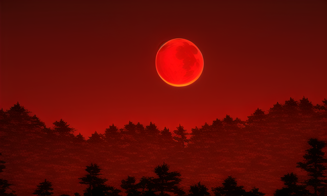 赤い月の世界-風景の背景イラスト08,Background Illustration of Red Moon World Scenery08,"红月亮世界风景"的背景说明08,空,Sky,天空,夜空,night sky,夜空,森,Woods,树木,森林,forest,森林