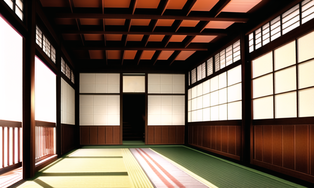 武家屋敷の内装の背景イラスト04,Background Illustration of interior of Samurai Residence04,"武士住宅的内饰"的背景图04,무가 저택의 인테리어 배경 그림04