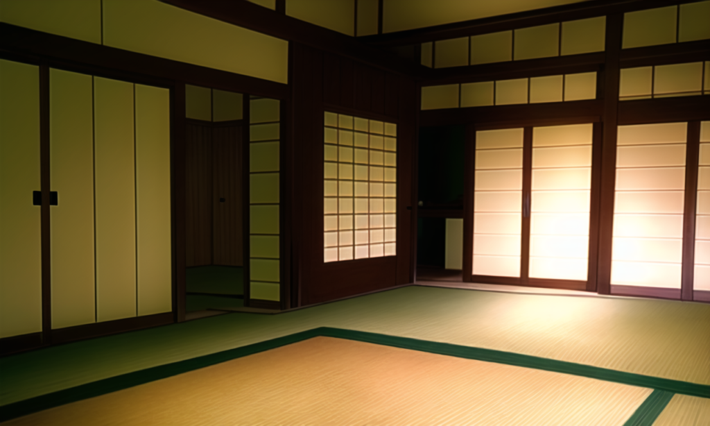 武家屋敷の内装の背景イラスト12,Background Illustration of interior of Samurai Residence12,"武士住宅的内饰"的背景图12,무가 저택의 인테리어 배경 그림12